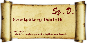 Szentpétery Dominik névjegykártya