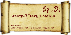 Szentpétery Dominik névjegykártya