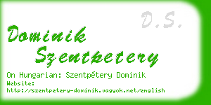 dominik szentpetery business card